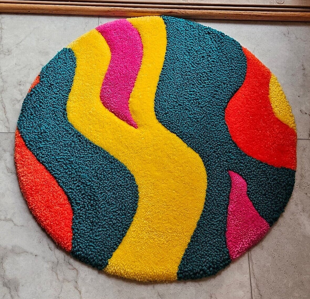 Handmade Tufted Fiber Art Rug - BRITE - Kreative Artisan Threads