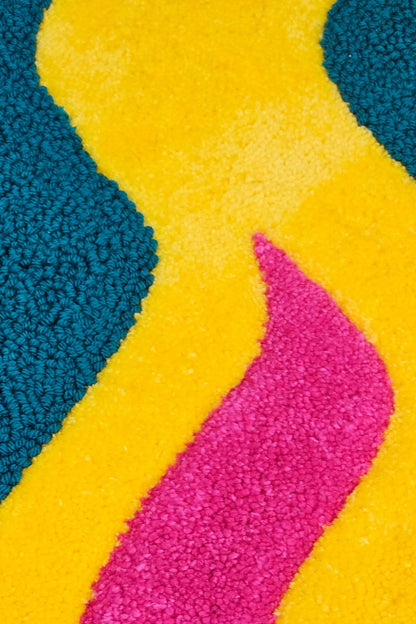 Handmade Tufted Fiber Art Rug - BRITE - Kreative Artisan Threads