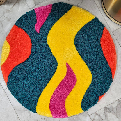 Handmade Tufted Fiber Art Rug - BRITE - Kreative Artisan Threads
