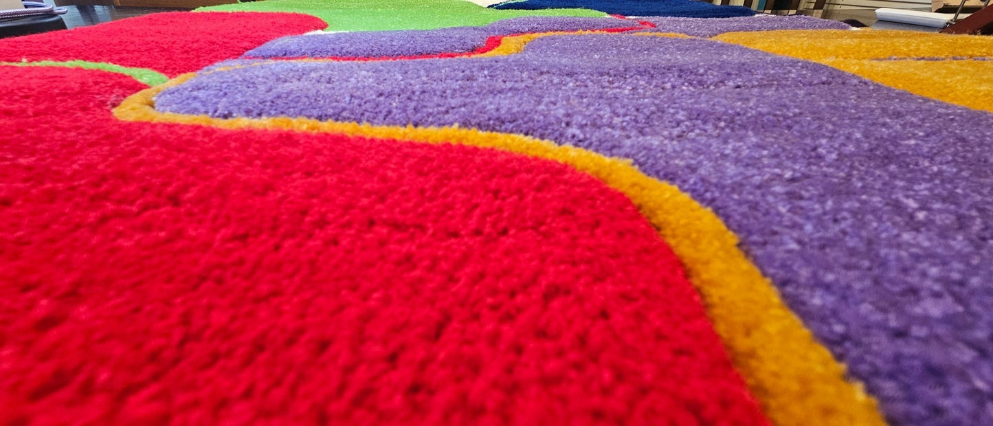 Handmade Tufted Fiber Art Rug - Color Connections - Kreative Artisan Threads