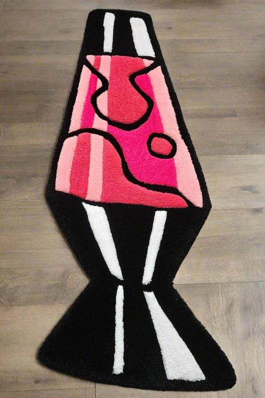 Handmade Tufted Fiber Art Rug - My Little Lava Lamp - Kreative Artisan Threads