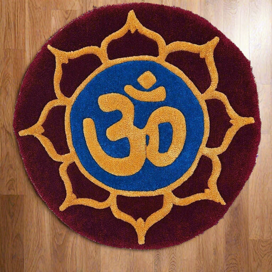 Handmade Tufted Meditation Mat - OM - Kreative Artisan Threads