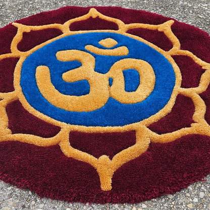 Handmade Tufted Meditation Mat - OM - Kreative Artisan Threads