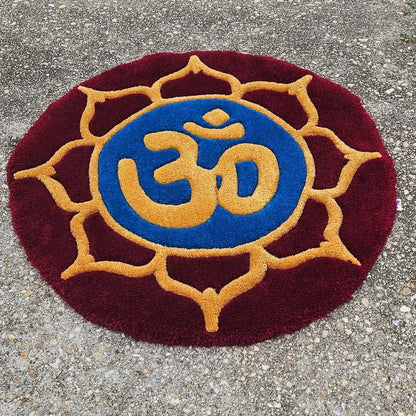 Handmade Tufted Meditation Mat - OM - Kreative Artisan Threads