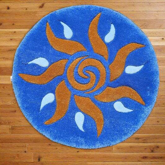 Handmade Tufted Meditation Mat - Sun - Kreative Artisan Threads