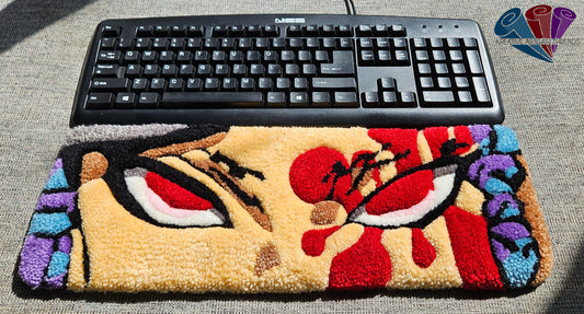 Handmade Plush Tufted Keyboard Rug "Anime Eyes" - Uzui