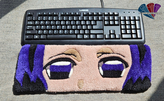 Handmade Plush Tufted Keyboard Rug "Anime Eyes" - Shinobu
