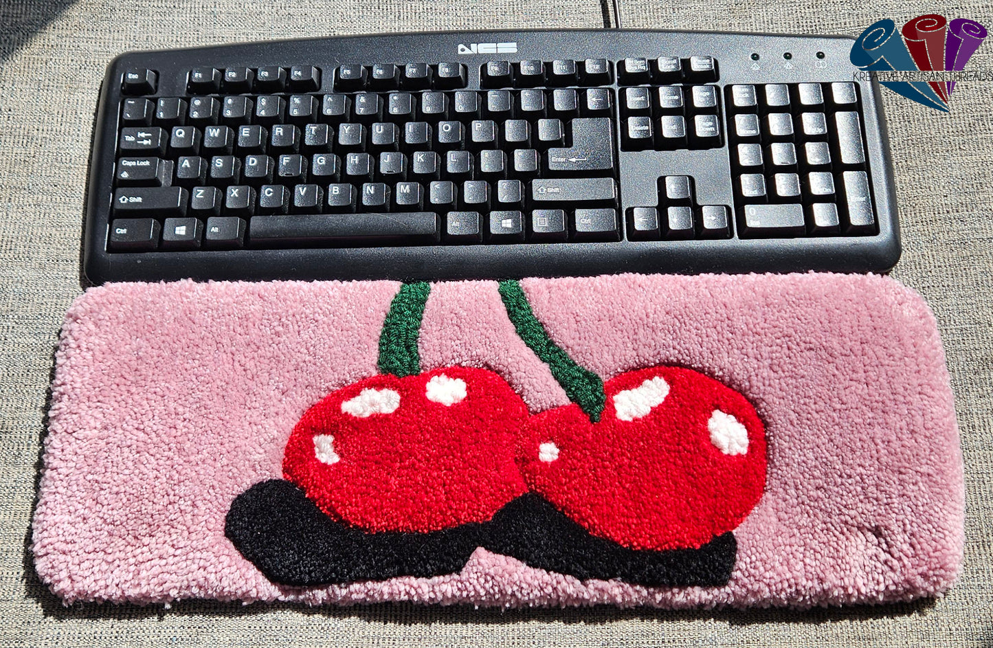 Handmade Plush Tufted Keyboard Rug- Cherry's