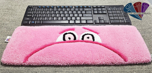 Handmade Plush Tufted  "EYES" Keyboard Pad- Embarrassment