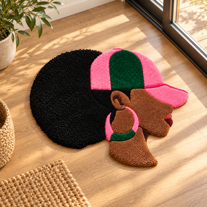 Pink & Green Queen – Afrocentric Fiber Art
