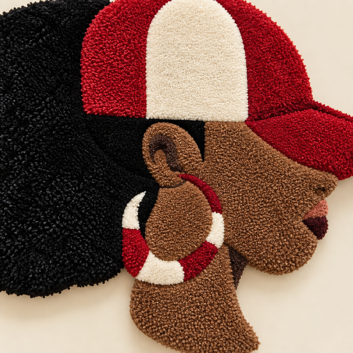 Red & White Queen – Afrocentric Fiber Art