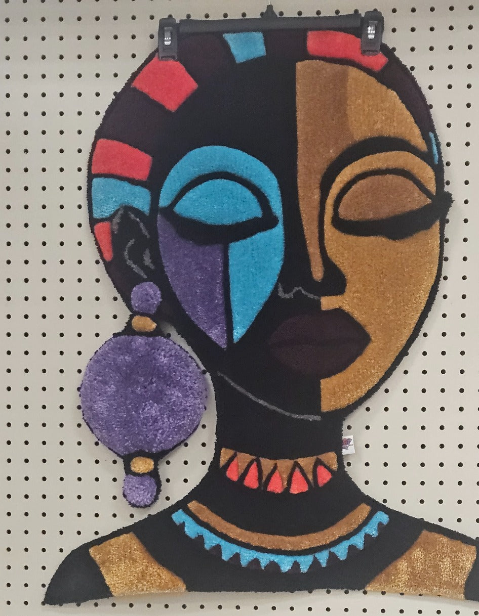 The Goddess Afrocentric tufted fiber art alternate display view